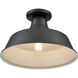 R Series 1 Light 14 inch Satin Black Indoor Semi-Flush Ceiling Light